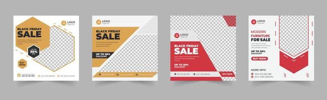 Social Media Post Template Bundle, Furniture Social Media Post Template bundle, sale banner for flyer and social media post, Social Media Instagram template bundle, home interior banner vector