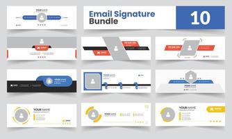 Email Signatures Template, email signature with photo, minimalist email signature template, email footer template, signature banner template, Flat Mail template vector