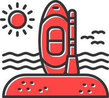 diseño de icono creativo de paddle surf vector