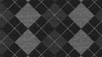 Gray Checkered Knitted Weaving Background Seamless Loop. Wool Knitwear Cotton Texture. Fabric Material Cloth Backdrop. video