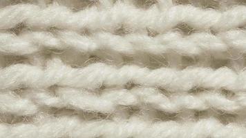 White Wool Knitting Texture Seamless Loop. Horizontal Along Weaving Crochet Detailed Rows. Sweater Textile Background. Macro Closeup. video