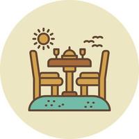 diseño de icono creativo de mesa de comedor vector