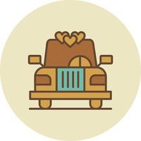 diseño de icono creativo de coche de boda vector