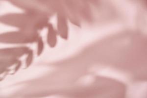 sombra de hoja sobre fondo rosa. fondo abstracto creativo foto