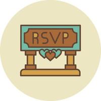 diseño de icono creativo rsvp vector