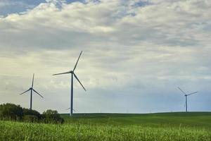 Wind turbine in the field. Wind power energy concept