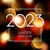 Happy New Year background with bokeh lights design vector