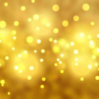 Christmas background with gold bokeh lights design vector