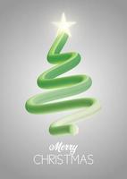 Christmas background with 3D style tree design vector