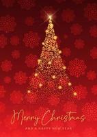 Christmas card with sparkling tree design vector