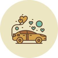 diseño de icono creativo de coche de boda vector