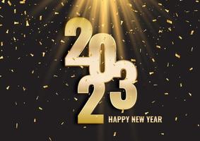 Happy New Year background with gold confetti vector