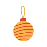 Orange Christmas ball decor vector illustration