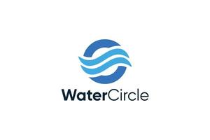 Water logo design with circle blue concept vector