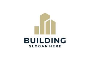 Building abstract logo design concept vector