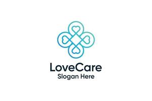 Medical logo design care minimalist icon concept vector