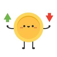 Coin character design. Glad. Coin cartoon vector. vector