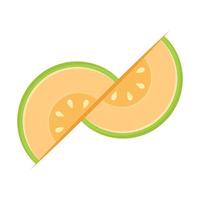 Melon logo vector. melon on white background. Half melon. vector