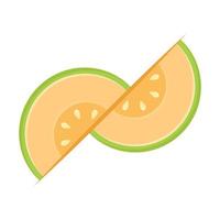 vector de logotipo de melón. melón sobre fondo blanco. medio melón.