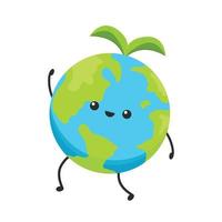 Earth character design. planet vector. Earth day mascot. vector