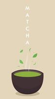 vector de taza de matcha. vector de té verde. fondo de pantalla. espacio libre para texto. símbolo. diseño de carteles de matcha.