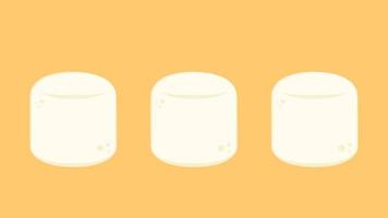 Marshmallow cartoon vector. Marshmallow on yellow background. Marshmallow icon. vector