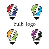 logotipo de bombilla creativa y vector con plantilla de eslogan