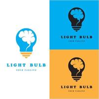 creative light bulb logo and vector with slogan template