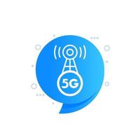 5G antenna tower icon for web vector