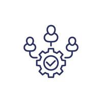 cooperation, coworking and teamwork line icon on white vector