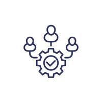 cooperation, coworking and teamwork line icon on white vector