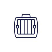 Pet carrier icon, line vector