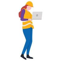 Construction architect engineer worker illustration. vector