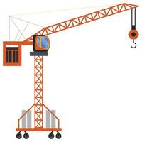 Tower crane build machine illustration vector