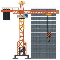 Construction building tower crane illustration vector