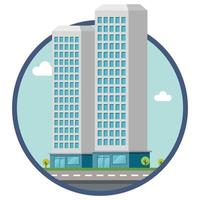 Office city building beautiful illustration. vector