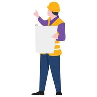 Construction architect engineer worker illustration. vector