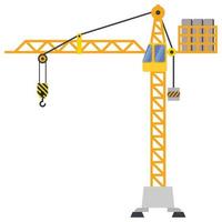 Tower crane build machine illustration vector