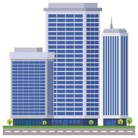 edificio de la ciudad de oficinas hermosa ilustración. vector