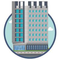 Hotel city building beautiful illustration vector