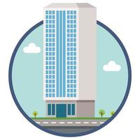 edificio de la ciudad de oficinas hermosa ilustración. vector