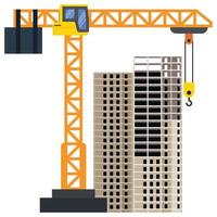 Construction building tower crane illustration vector