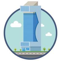 edificio de la ciudad de oficinas hermosa ilustración. vector