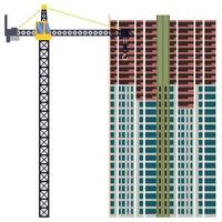 Construction building tower crane illustration vector
