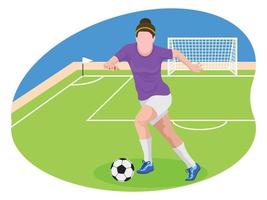 Female olympics footballer illustration. vector