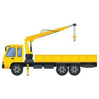 Illustration for construction machinery vehicle crane truck. vector