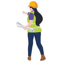 Construction architect engineer worker illustration. vector