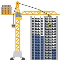 Construction building tower crane illustration vector