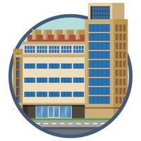 Company city building beautiful illustration. vector