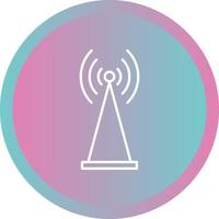 icono de línea de vector de antena única